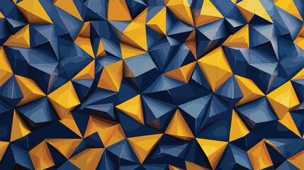Dark blue yellow polygonal pattern. Creative illustration