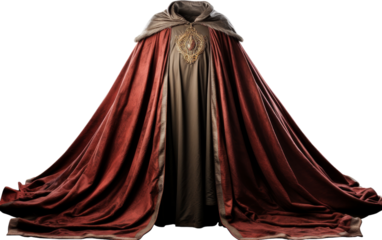 A flowing cape gracefully draped over an elegant dress, creating a whimsical and magical look