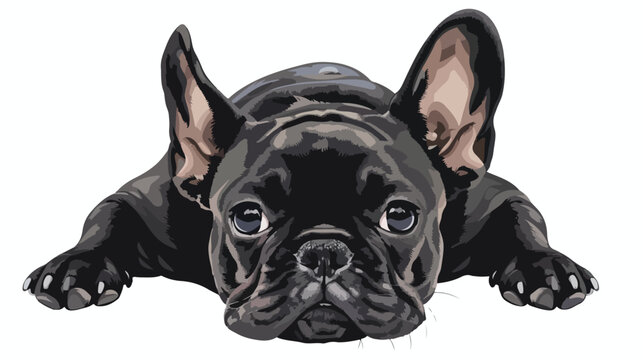 French bulldog portrait on a scaler flat vector isolated