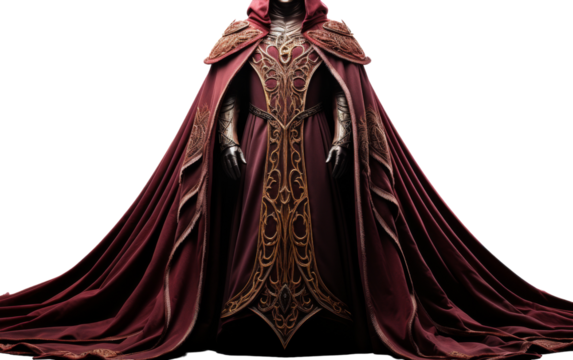 A man in a red cloak and cape
