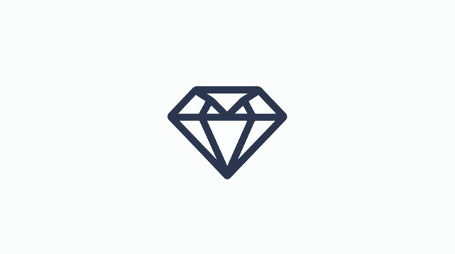 Diamond line icon outline vector sign linear style pic