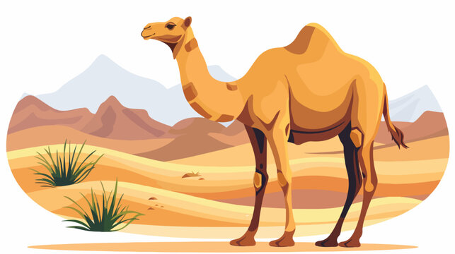 Dromedary Camel In Desert Vector Royalty Free image Cl