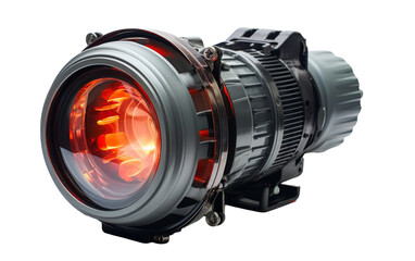 Fototapeta premium Close up of a glowing light against a pure white backdrop