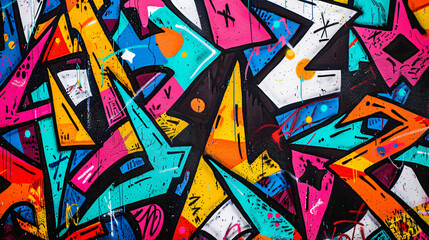Naklejka premium colorful graffiti on wall