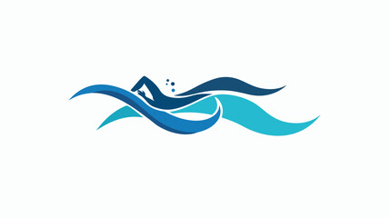 Education Swim blue Color Logo Design flat vector isolated