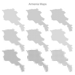 Fototapeta na wymiar Armenia Set of Dotted Map Vector Illustrator 