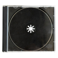 Black cd case isolated with scratches