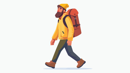 Illustration of an explorer character walking