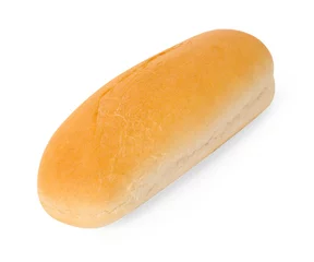 Poster One fresh hot dog bun isolated on white © New Africa