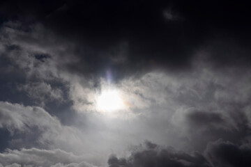 blue sky and clouds in windy weather