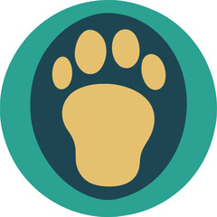 human footprint icon, icon colored shapes