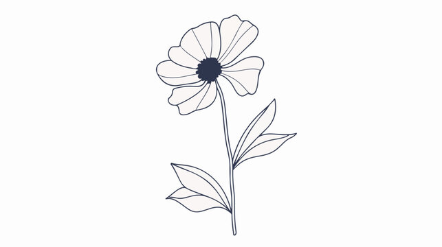 Outline illustration vector image of a flower