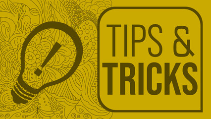 Tips And Tricks Bulb Doodle Yellow Green Text 