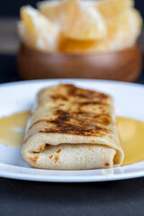 homemade milk pancakes with honey