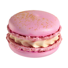 A delicious French macaroon with cream isolated on transparent background, clipart, cutout, png.