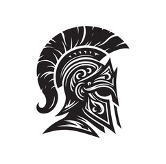 Greek warrior Spartan helmet vector illustration