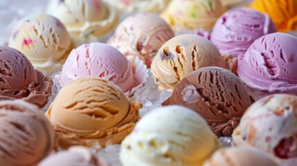 A map made of the most popular ice creams by region, closeup, National Ice Cream concept