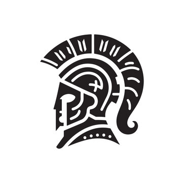 Greek warrior Spartan helmet vector illustration
