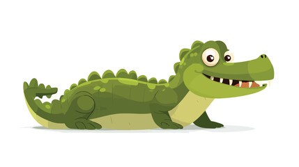Crocodile isolated on white background flat