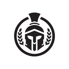 Greek warrior Spartan helmet vector illustration
