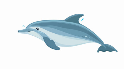 Dolphin flat vector isolated on white background