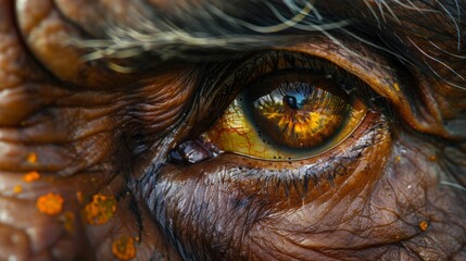 Dive into the intricate world of the human eye with an extreme macro capture, revealing the...
