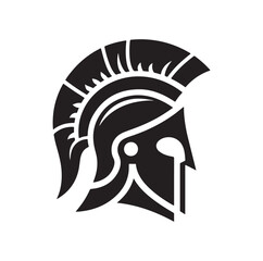 Greek warrior Spartan helmet vector illustration