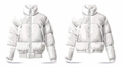 Puffer coat jacket technical fashion illustration