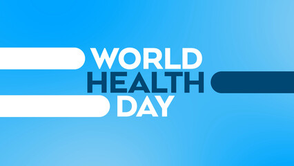world health day colorful blue banner illustration text great for celebrating world health day by the united nations april 7 - obrazy, fototapety, plakaty