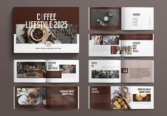 Coffee Lifestyle Magazine Template Landscape