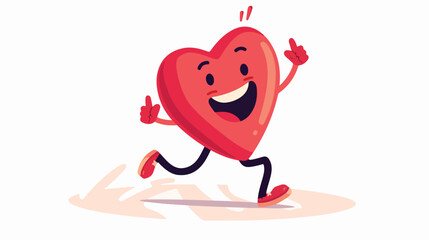 Heart running to keep healthy flat vector isolated