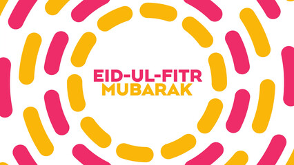 eid al fitr mubarak colorful pink yellow banner illustration text great for celebrating and wishing eid mubarak to your loved ones