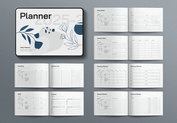 Planner Template Design Layout Landscape - obrazy, fototapety, plakaty