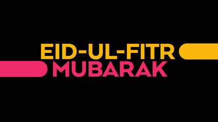 eid al fitr mubarak colorful pink yellow banner illustration text great for celebrating and wishing eid mubarak to your loved ones