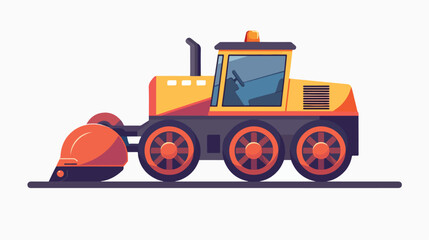 Road roller icon design with solid design style. vector