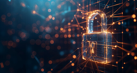 Digital Padlock Encryption on Network Background