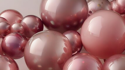 pink Glass Spheres in Harmony