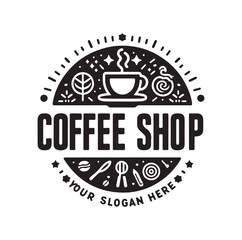 Coffee shop logo design vector 
illustration