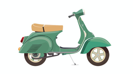 Scooter Green Flat Icon On White Background flat vector