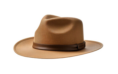 A stylish brown hat with a matching band, exuding elegance and charm