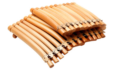 A collection of wooden flutes stacked gracefully on top of each other