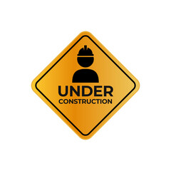 Obraz premium Under construction vector sign isolated on white background.