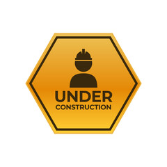 Obraz premium Under construction vector sign isolated on white background.