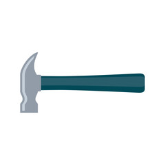House repair hammer flat icon for apps on the white background.