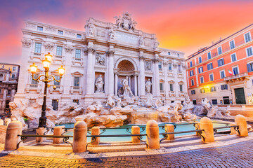 Rome Trevi Fountain or Fontana di Trevi. Rome, Italy. - obrazy, fototapety, plakaty