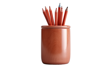 A cup filled with colorful pencils standing upright