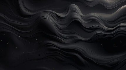 Dark abstract background. Flow of black paint with bubbles and lumps. Black liquid, abstract 3D background. AI generative - obrazy, fototapety, plakaty