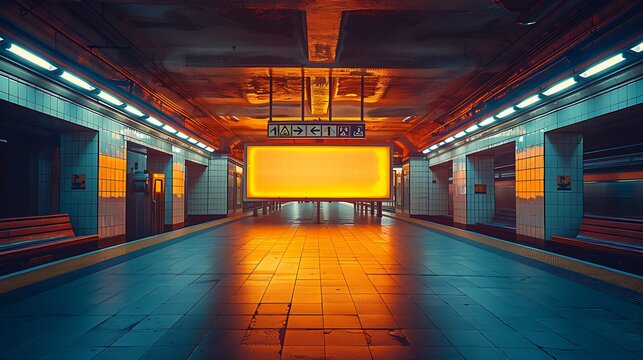 Guiding Light: Late-Night Beacon in Subway Station