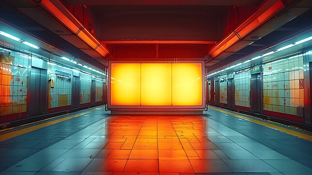 Night Glow: Subway Station Poster Illumination