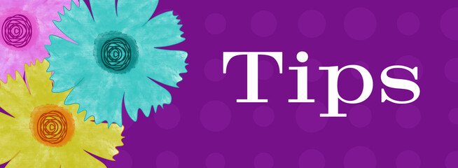 Tips Floral Purple Dots Texture Text 